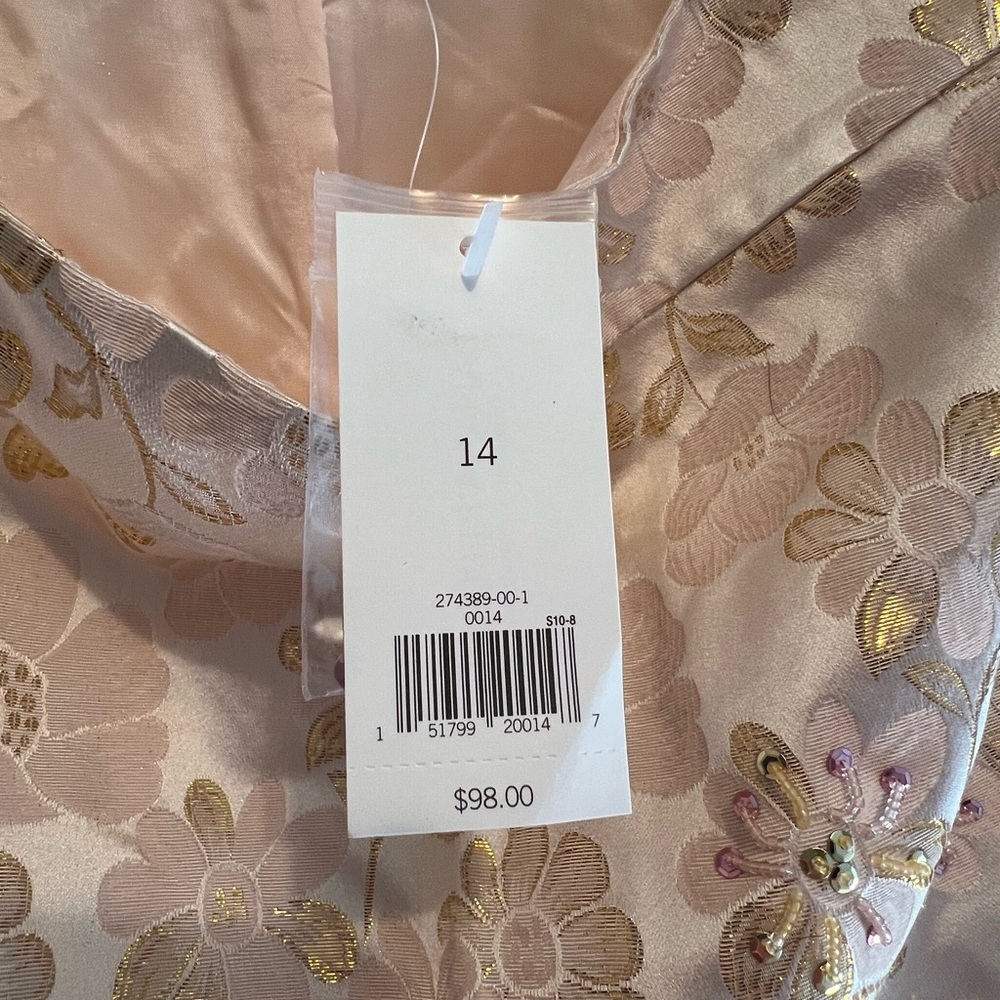 Banana Republic Pink Gold Metallic Silk Brocade Floral Pencil Skirt - Picture 8 of 13